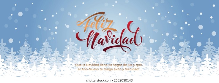 Feliz Navidad espanhol Feliz Natal Moderno caligrafia letras no adesivo para saudações da temporada.