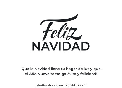 Feliz Navidad spanish Merry Christmas Modern calligraphy lettering on sticker for season greetings.