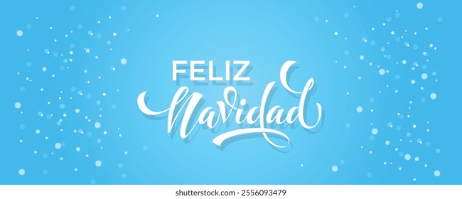 Feliz Navidad spanish Merry Christmas Modern calligraphy lettering on sticker for season greetings.