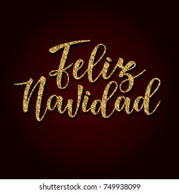 'Feliz navidad' Spanish typography lettering. Holiday greetings Spanish. Great for Christmas and New year cards, gift tags.