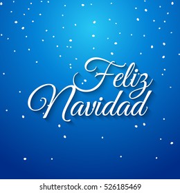 Feliz navidad spanish vector card. Mery Christmas greeting banner holiday celebration. Christmas typography feliz navidad.