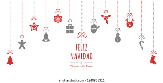 Feliz Navidad - translated from spanish as Merry Christmas. Vector