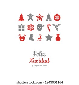 Feliz Navidad - translated from spanish as Merry Christmas. Vector