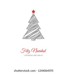 Feliz Navidad - translated from spanish as Merry Christmas. Vector