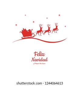 Feliz Navidad - translated from spanish as Merry Christmas. Vector