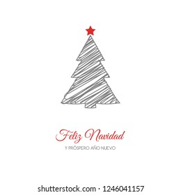 Feliz Navidad - translated from spanish as Merry Christmas. Vector