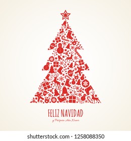 Feliz Navidad - translated from spanish as Merry Christmas. Vector