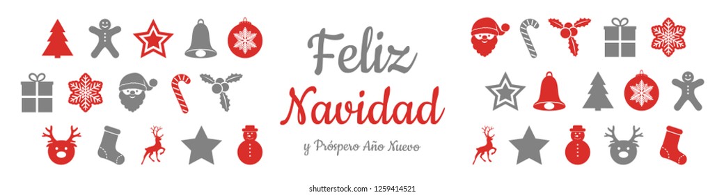 Feliz Navidad - translated from spanish as Merry Christmas. Vector