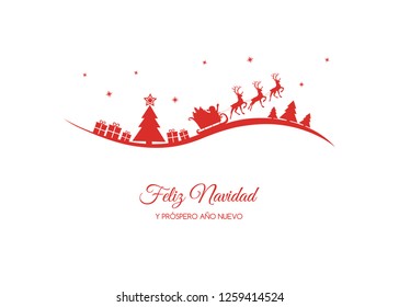 Feliz Navidad - translated from spanish as Merry Christmas. Vector