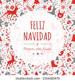 Feliz Navidad - translated from spanish as Merry Christmas. Vector