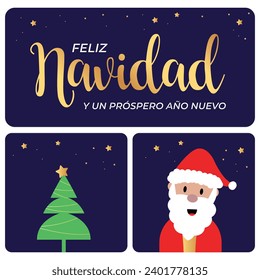 "feliz navidad y próspero año nuevo" bedeutet frohe Weihnachten und glückliches neues Jahr auf Spanisch