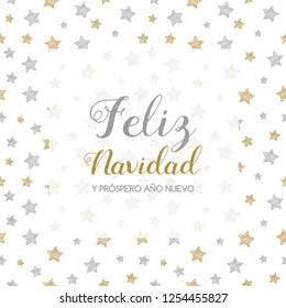 Feliz Navidad y Prospero Ano Nuevo - spanish Christmas wishes. Vector.