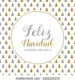 Feliz Navidad y Prospero Ano Nuevo - spanish Christmas wishes. Vector.