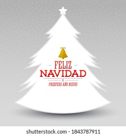 Feliz Navidad y Prospero Ano Nuevo, Spanish translation: Merry Christmas and Happy new Year, Christmas vector.