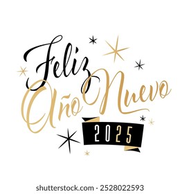 Feliz año nuevo 2025 , Happy new year 2025 in spanish language