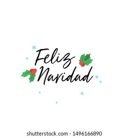 Feliz año nuevo (Happy New Year) written lettering. Isolated on white background. Vector illustration. - Vector