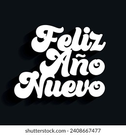 feliz año nuevo. Happy new year. black background. vector illustration