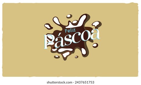 Feliz pascoa logo chocolate easter