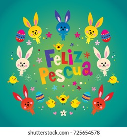 Feliz Pascua Happy Easter in Spanish greeting card