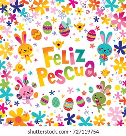 Feliz Pascua Happy Easter in Spanish greeting card 