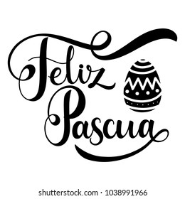 Feliz Pascua lettering. Happy Easter lettering in Spanish. Hand written Easter phrases. Seasons Greetings