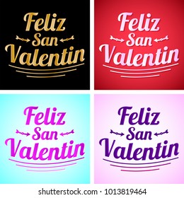 Feliz San Valentin Happy Valentines Day Stock Vector (Royalty Free ...