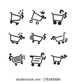 fell down icon or logo isolated sign symbol vector illustration - Collection of high quality black style vector icons
