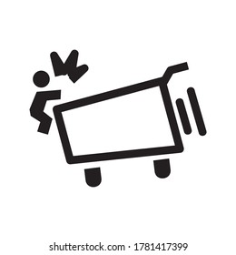 fell down icon or logo isolated sign symbol vector illustration - high quality black style vector icons
