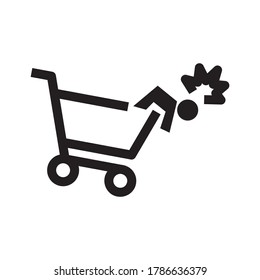 fell down icon or logo isolated sign symbol vector illustration - high quality black style vector icons
