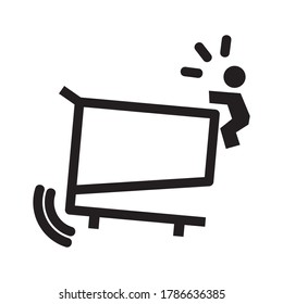 fell down icon or logo isolated sign symbol vector illustration - high quality black style vector icons
