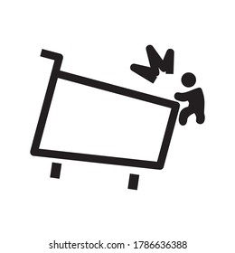 fell down icon or logo isolated sign symbol vector illustration - high quality black style vector icons
