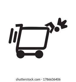 fell down icon or logo isolated sign symbol vector illustration - high quality black style vector icons
