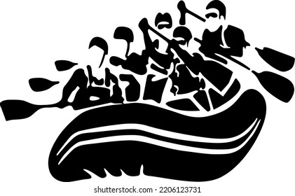 Fellas in the Boat Clipart - Vector Illustration