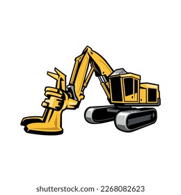 feller buncher  forestry machine illustration vector