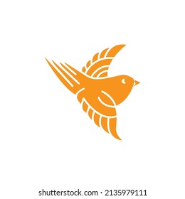 felling bird logo illustration abstract design vector