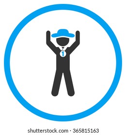 Fellow Champion vector icon. Style is bicolor flat circled symbol, blue and gray colors, rounded angles, white background.