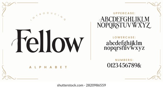 Fellow elegant serif display alphabet font with modern classic aesthetic for luxury fashion branding