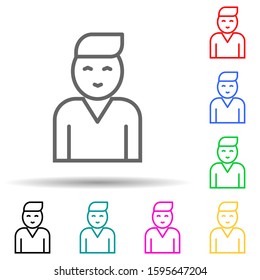 fellow employee multi color style icon. Simple thin line, outline vector of interview icons for ui and ux, website or mobile application