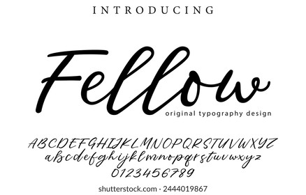 Fellow Font Stylish brush painted an uppercase vector letters, alphabet, typeface