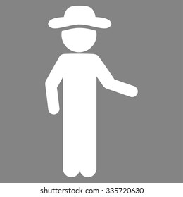 Fellow Invitation vector icon. Style is flat symbol, white color, rounded angles, gray background.