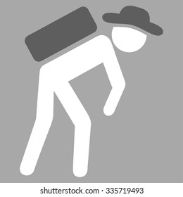 Fellow Porter vector icon. Style is bicolor flat symbol, dark gray and white colors, rounded angles, silver background.