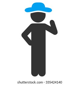 Fellow Proposal vector icon. Style is bicolor flat symbol, blue and gray colors, rounded angles, white background.