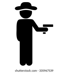 Fellow Robber vector icon. Style is flat symbol, black color, rounded angles, white background.