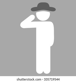 Fellow Salute vector icon. Style is bicolor flat symbol, dark gray and white colors, rounded angles, silver background.