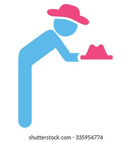 Fellow Servant vector icon. Style is bicolor flat symbol, pink and blue colors, rounded angles, white background.