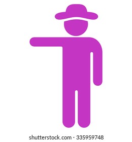 Fellow Show vector icon. Style is flat symbol, violet color, rounded angles, white background.