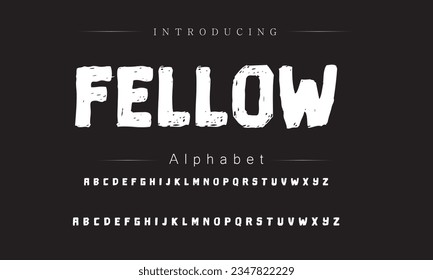 Fellow vector brush style font, alphabet, typeface