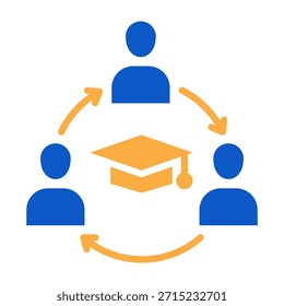 Fellowship Icon Solid Color Design Vector Illustration