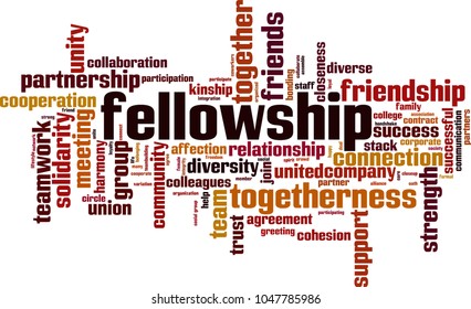 Fellowship word cloud concept. Vector illustration