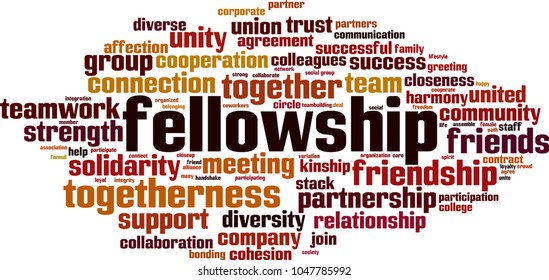 Fellowship word cloud concept. Vector illustration